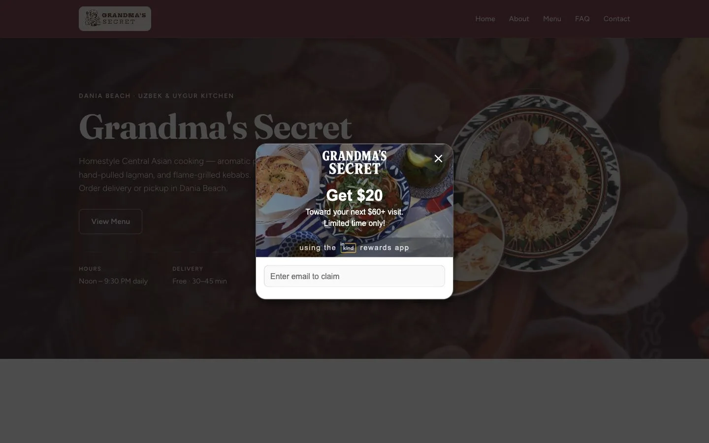 Grandma's Secret website homepage